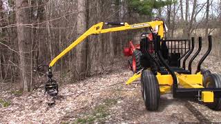 Spring cleanup with the Anderson Log Loader logging woodlot chainsaw tractor [upl. by Navada]