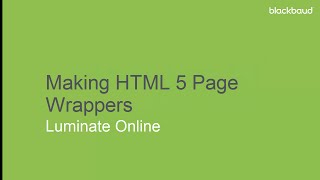 Make HTML 5 Page Wrappers [upl. by Krahling]