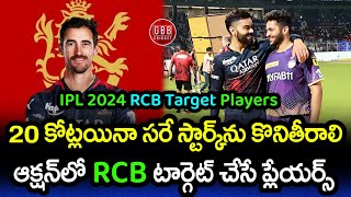 RCB Target Players In IPL 2024 Mini Auction Telugu  RCB Auction Strategy 2024  GBB Cricket [upl. by Hobard]