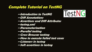 Complete TestNG Framework  Complete Tutorial on TestNG for Selenium  End to End Topics Covered [upl. by Enitsua480]