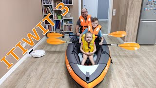 Тестируем надувной каяк ITIWIT 3 из Декатлона  Test inflatable kayak ITIWIT 3 from Decathlon [upl. by Ramiah]