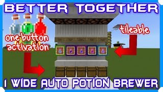 How To Build 1Wide Tileable Automatic Potion Brewing System Minecraft Bedrock Edition [upl. by Philcox]