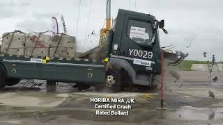 HORIBA MIRA  UK Certified Crash Rated Bollard K4  Brosis International [upl. by Ahsieni]