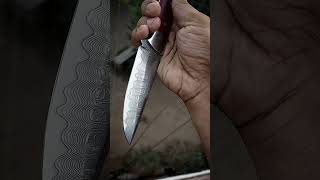 Stainless Steel Damascus Knife with Micarta Handle knife damascusknife handmade blacksmith [upl. by Eiramrebma874]