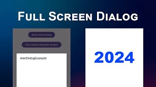 Full Screen DIalog  Android Studio  2024 Source Code [upl. by Blount]