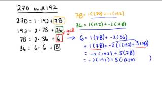 Using Euclidean algorithm to write gcd as linear combination [upl. by Rehpatsirhc491]