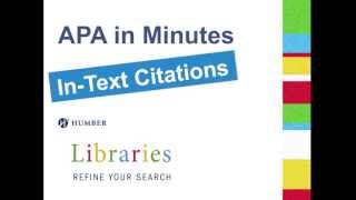 APA 6th in Minutes InText Citations [upl. by Demaggio]