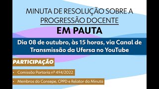 CPPD  Minuta de resolução sobre a progressão docente da Ufersa [upl. by Lerat]