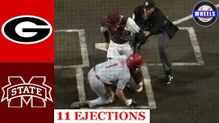 Georgia vs 23 Miss St BENCHES EMPTIED 11 EJECTIONS  2024 College Baseball Highlights [upl. by Schechinger]