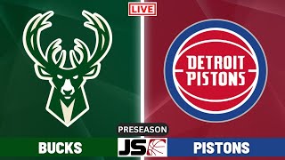 Milwaukee Bucks vs Detroit Pistons  NBA Preseason Live Scoreboard 2024 [upl. by Lidah]