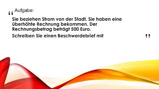 Deutsch B1 Prüfung Brief schreiben Beschwerde schreiben Stromrechnung [upl. by Anel]