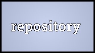 Repository Meaning [upl. by Monty965]