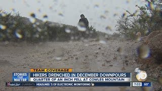 Rain catches some hikers at Cowles Mountain by surprise [upl. by Theodosia]