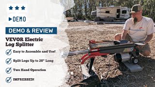 Demo and Review  VEVOR Electric Log Splitter DIY [upl. by Ilanos]