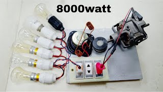 8000 Watt Free Energy Generator With Speaker Tools And Copper Wire Use Fan Motor Transformers [upl. by Susannah]