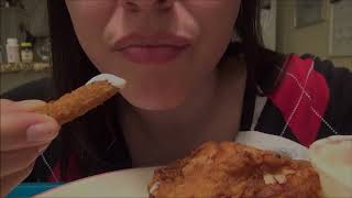 SassEsnacks ASMR Fried Chicken Mukbang  Fried Zucchini  Macaroni Salad  Eating Sounds [upl. by Aili872]