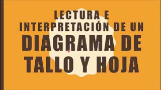 LECTURA E INTERPRETACIÓN DIAGRAMA TALLO Y HOJA [upl. by Nnyllatsyrc]