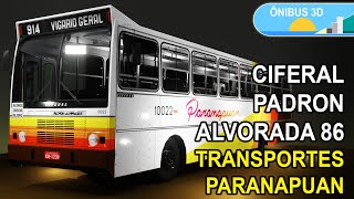 Ônibus Ciferal Padron Alvorada 86  Transportes Paranapuan  Rio Anos 1980  Blender 3d [upl. by Acirfa]