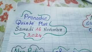 Pronostic quinté plus samedi 16 Novembre 2024 [upl. by Anerom]