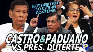 MAINIT si Paduano kay Duterte Castro binanatan ng patongpatong na kaso ang dating Pangulo [upl. by Terina268]