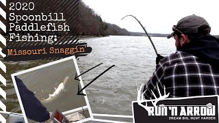 Spoonbill Paddlefish Fishing 2020 Missouri Snaggin [upl. by Girardo]