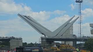 Lowestoft new bridge not open to road traffic yet opening to let boats through may 2024 [upl. by Cyndia59]