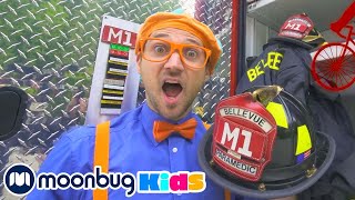 Blippi Visits a Firetruck Station  Blippi Adventures  Educational Videos for Kids [upl. by Aihsetel]