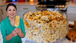 Mexican STREET CORN Macaroni Chicken PASTA SALAD Recipe DeliQuality [upl. by Metsky]