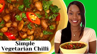 How to Make Healthy Vegetarian Chili Recipe  Simple Veggie Chilli in 30 minutes  Bountiful Cook [upl. by Nwahsram41]