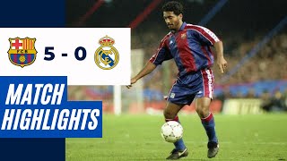 Barcelona 50 Real Madrid  Romário HatTrick Extravaganza ⚽🔥  La Liga 9394 Highlights in HD [upl. by Siraj]