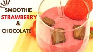 How to Strawberry and chocolate smoothie SIMPLE AND YUMMY [upl. by Ceevah314]