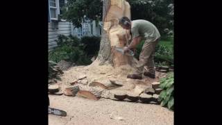 Chainsaw Carving a Mermaid [upl. by Fotina352]