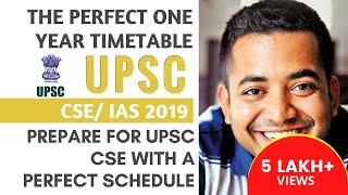 UPSC CSEIAS 2019  Perfect One Year Timetable For UPSC Aspirants By Roman Saini [upl. by Aisyle]