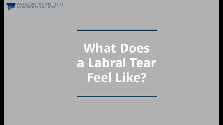 What Does a Labral Tear Feel Like [upl. by Irahk420]