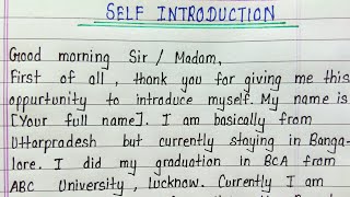 Self introduction in english  How to introduce yourself in english writing [upl. by Dimitri]