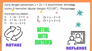 SOAL TRANSFORMASI GEOMETRI  REFLEKSI DAN ROTASI  MATRIKS TRANSFORMASI [upl. by Cogan376]