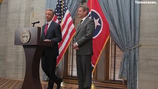 Governor Bill Haslam holds a joint press conference with governorelect Bill Lee [upl. by Chancellor]