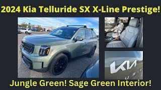 In Depth Review of the 2024 Kia Telluride SX XLine Prestige Jungle Green With Sage Interior [upl. by Yadrahc]