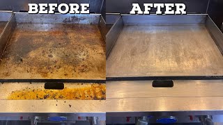 Cleaning Flat Top Grill [upl. by Wiles]