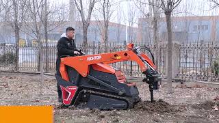 Hightop V1000 mini skid steer loader with Kubota or Perkins Engine minidigger hightop [upl. by Zephan]