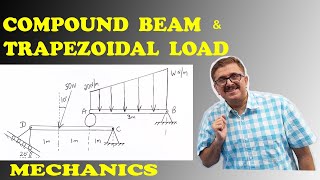 Compound BeamTrapezoidal LoadSupport ReactionsFBDEquilibrium ConditionsHindiPassi Classes [upl. by Sitto260]