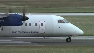 LIATs last Dash 8300 full length departure in Barbados  V2LGI [upl. by Ynove178]