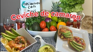 Ceviche de camaron  receta [upl. by Messing]