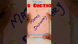 How to make mini maths dictionary maths dictionary [upl. by Ellednahs225]