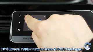 HP OfficeJet 7500A How to do Printhead Cleaning Cycles and a print Quality Test Page [upl. by Sassan430]