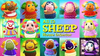 All 13 Sheep Villager House Interiors  Why is the most famous sheep villager Dom [upl. by Lefton]