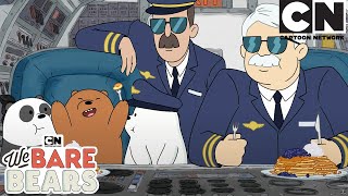 Baby Bears On A Plane  We Bare Bears  Cartoon Network  Cartoons for Kids [upl. by Nemzaj]