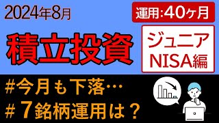 2024年8月quotジュニアNISA積立投資quot成績（運用期間：40ヶ月）【第108回】下落相場でどうなったのか？？ [upl. by Nylirahs]