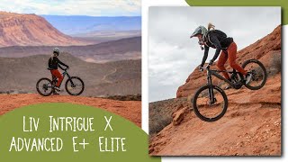 Liv Intrigue X Advanced E Elite eMTB  Ride Review from Liv World Launch in St George Utah [upl. by Lindbom54]