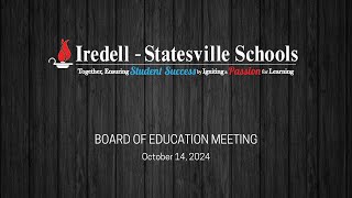 October 14 2024  IredellStatesville Board of Education Meeting [upl. by Liek]